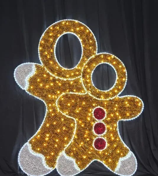 LED gingerbread figures photo-op display